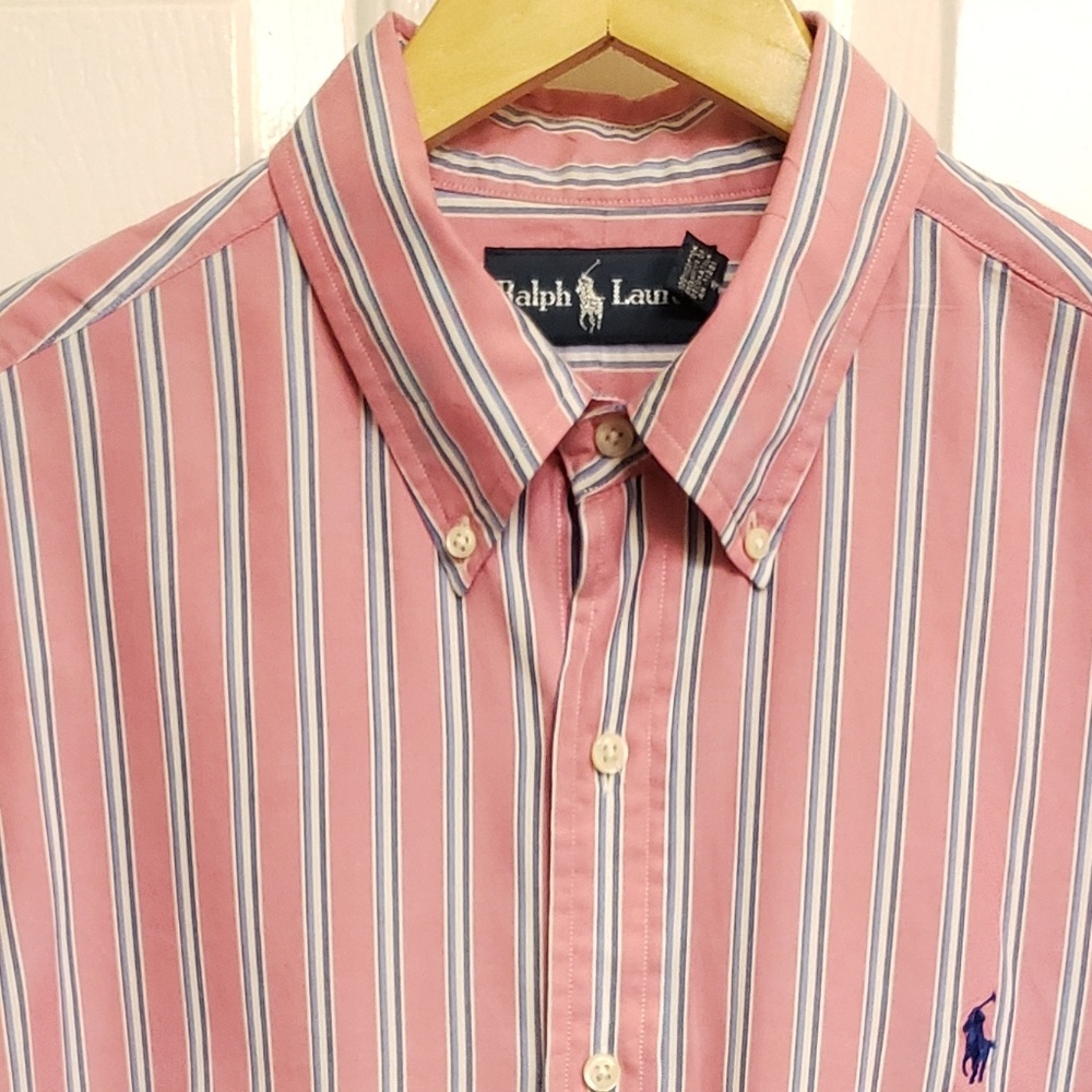 Ralph Lauren Button Down Pink/Blue/White Mens Lrg